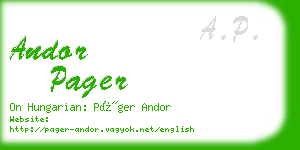 andor pager business card